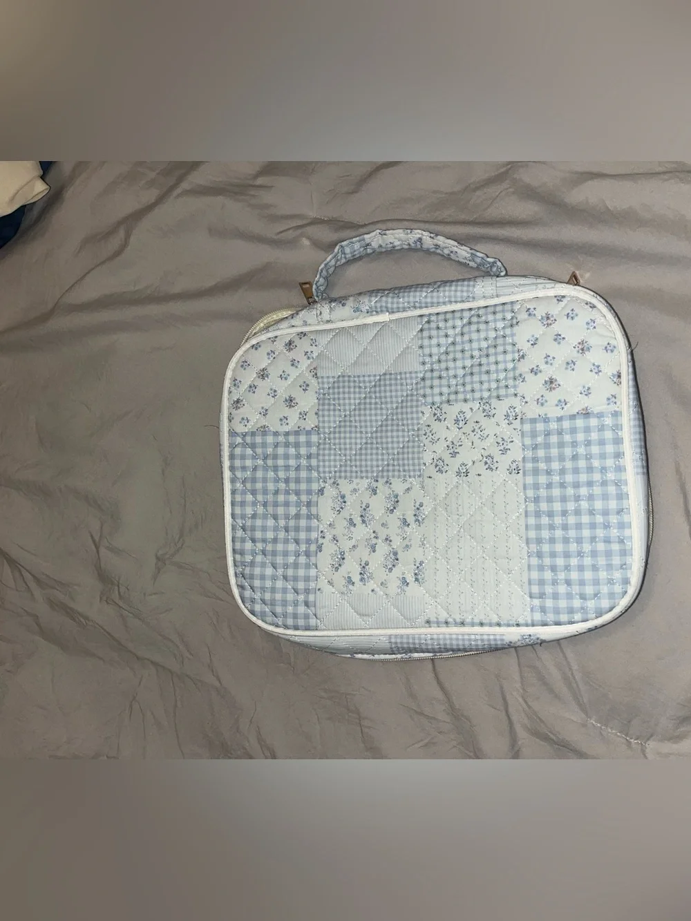 Quilted Patchwork bible Bag in Light Blue